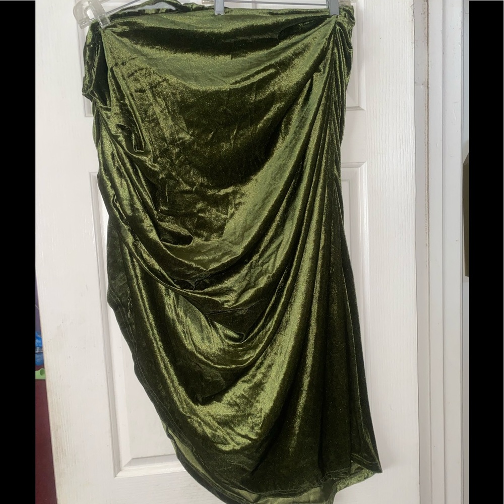 PLT ruched side midi skirt